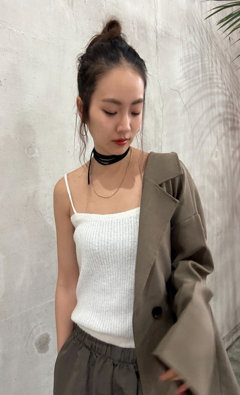 カラーニットキャミ