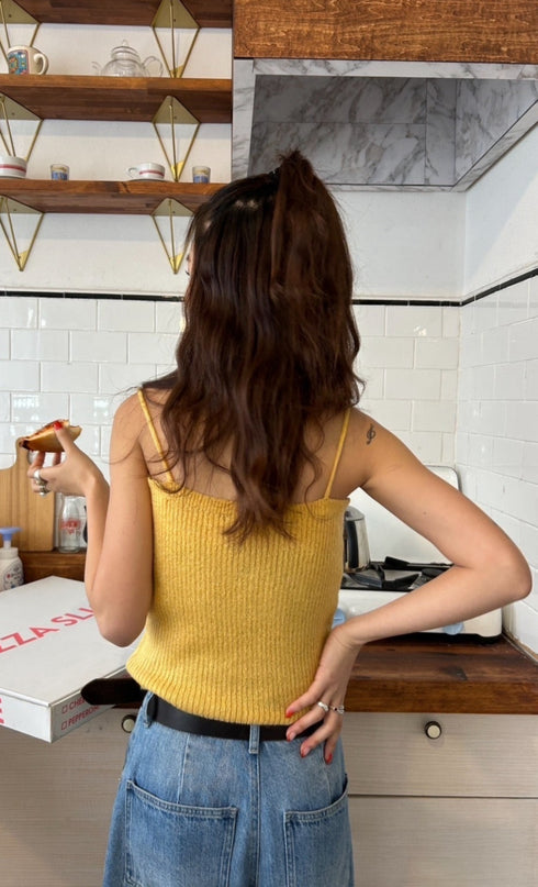 カラーニットキャミ