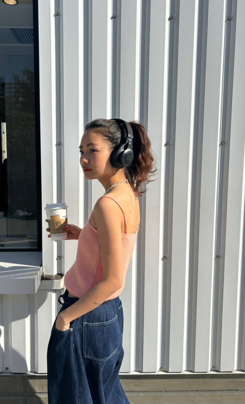 カラーニットキャミ