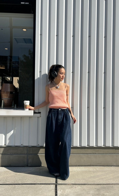 カラーニットキャミ