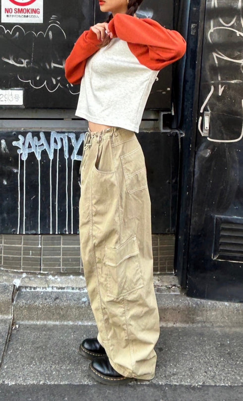 刺繍ラグランロンTee