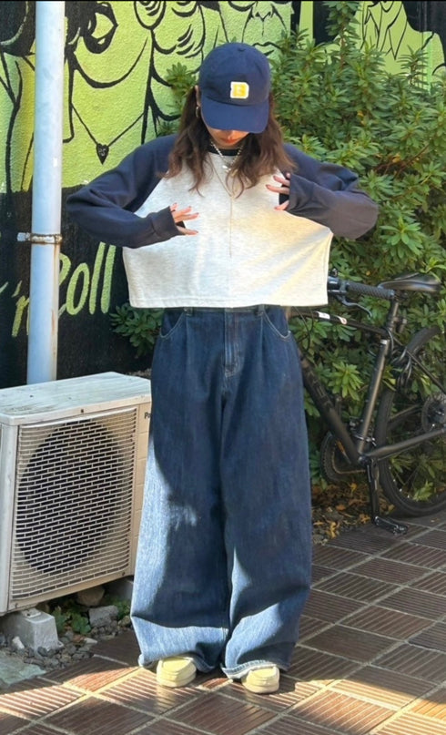 刺繍ラグランロンTee