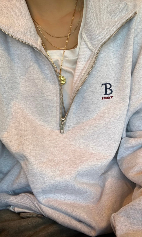 ハーフジップスウェット