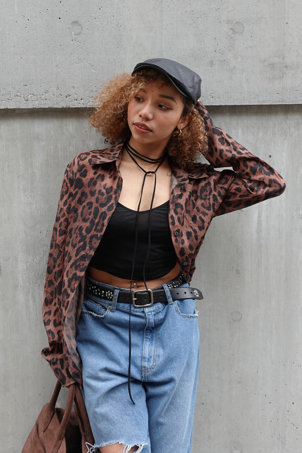 プリントシアーシャツ