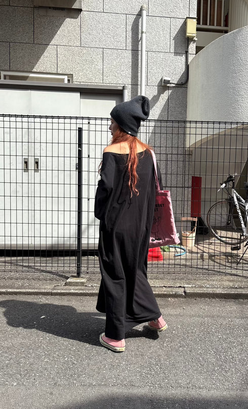 Vネックルーズワンピ