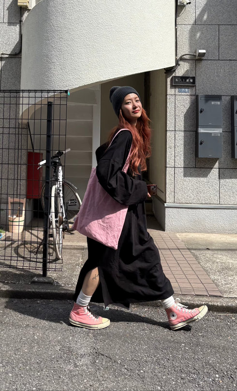 Vネックルーズワンピ