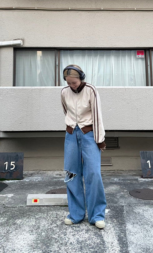 レオパードパッチボーイズデニム