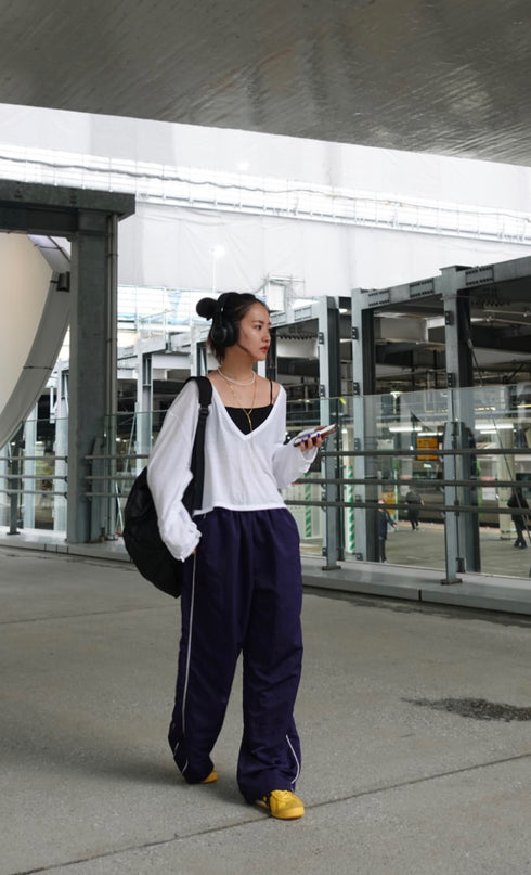 シアーVネックロンTee