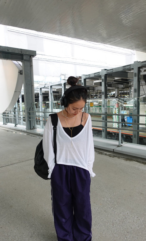 シアーVネックロンTee