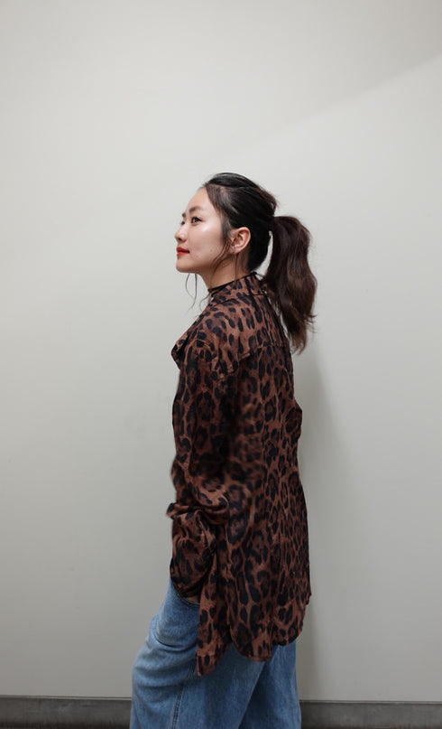 プリントシアーシャツ