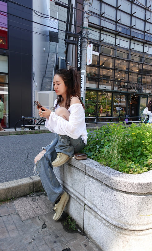 シアーVネックロンTee