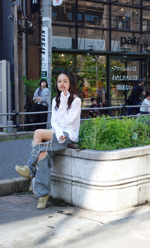 シアーVネックロンTee