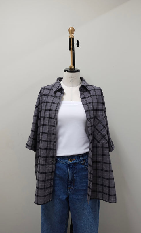 チェックハーフスリーブシャツ