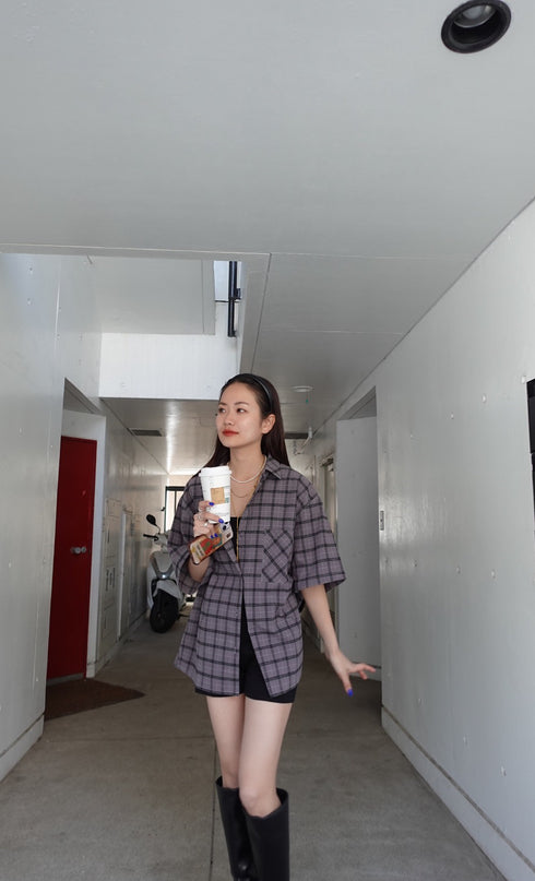 チェックハーフスリーブシャツ