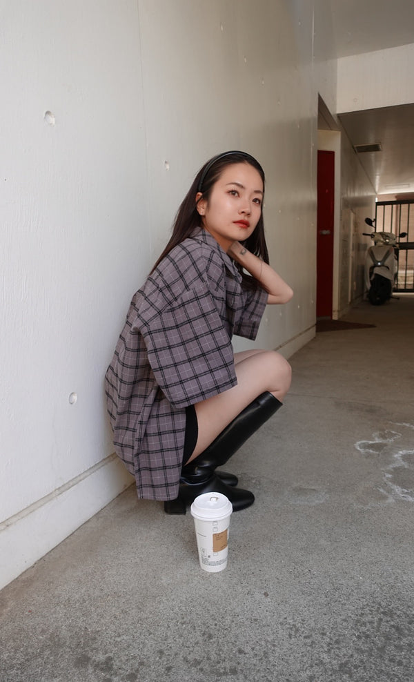 チェックハーフスリーブシャツ