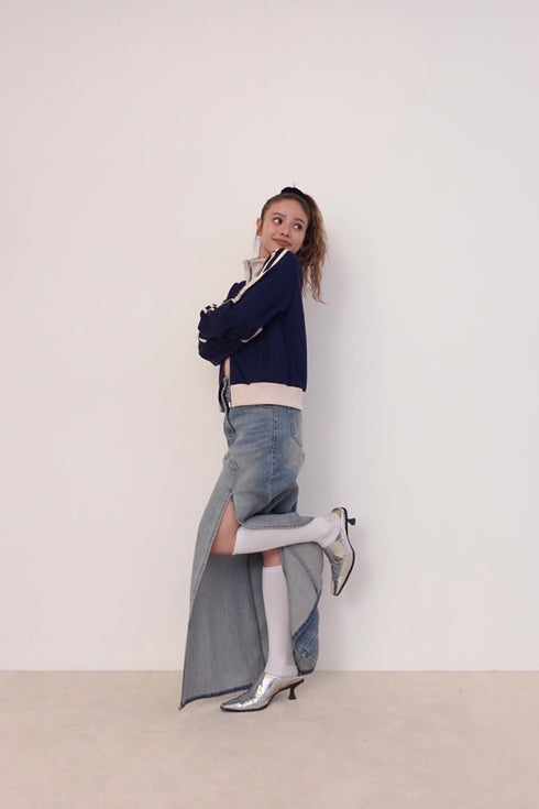 ダブルZIPラインブルゾン