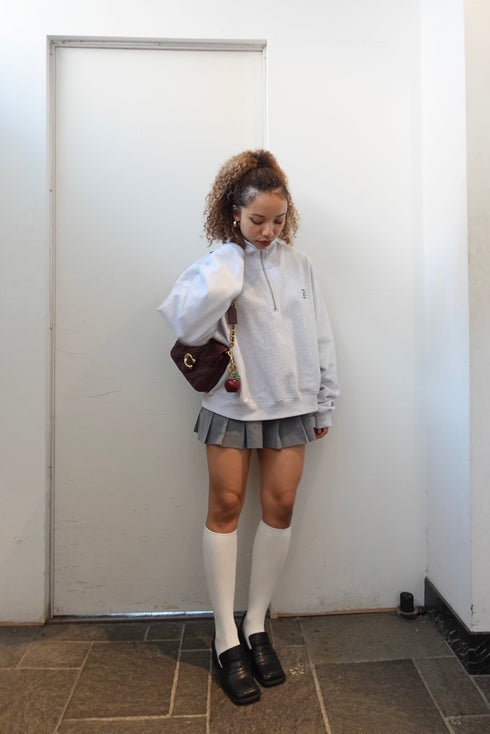 ハーフジップスウェット