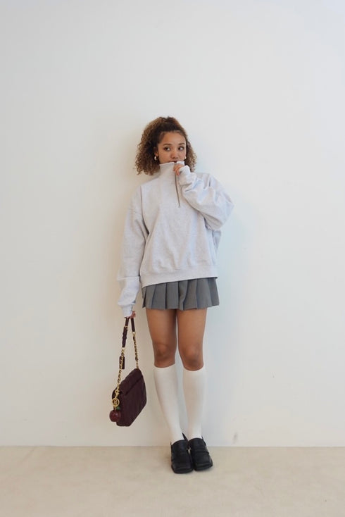 ハーフジップスウェット