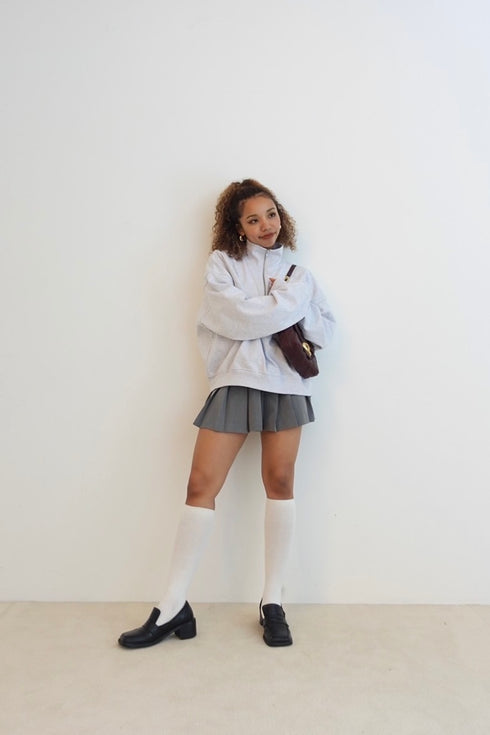 ハーフジップスウェット