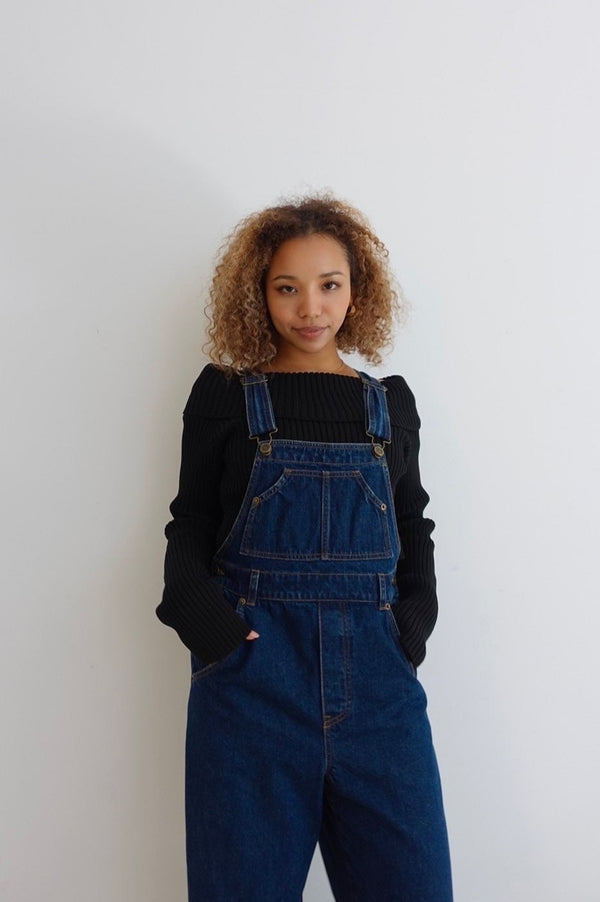 オフショルリブニット