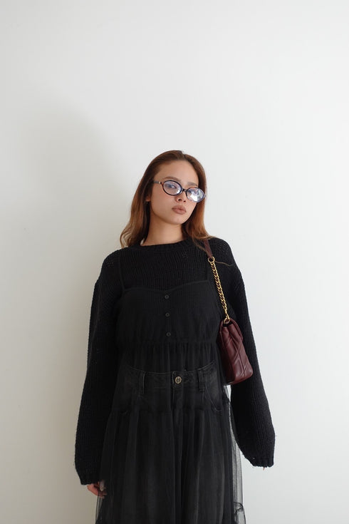 カラーショートニット