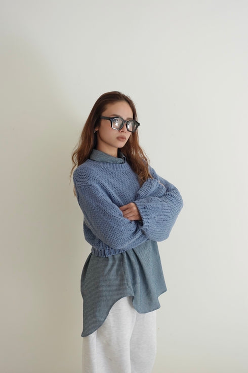 カラーショートニット