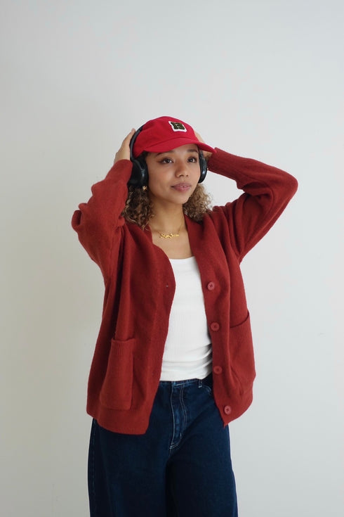 フロントポケットニットカーデ