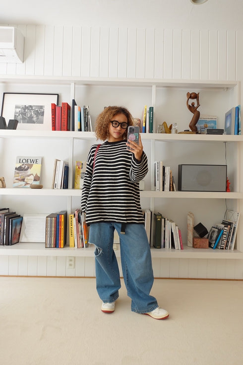 ルーズボーダーニット