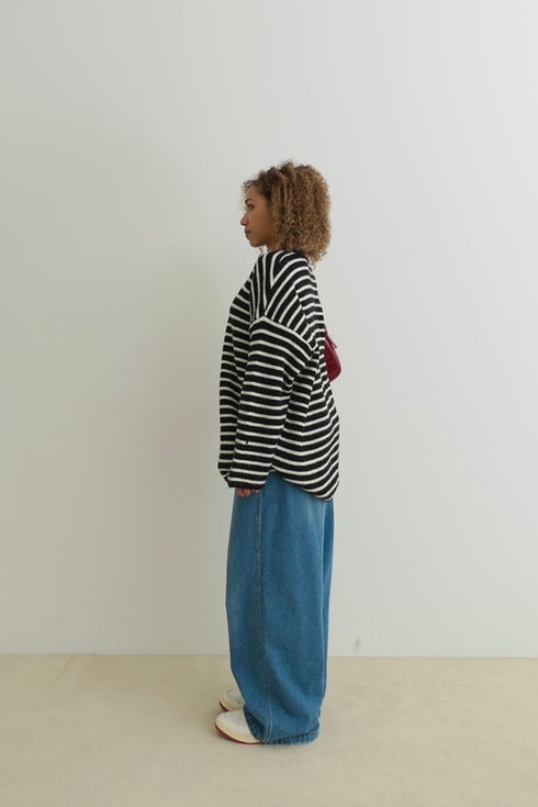 ルーズボーダーニット