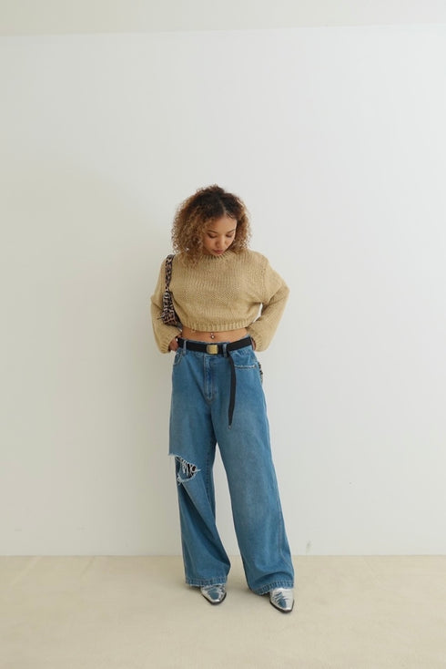 カラーショートニット