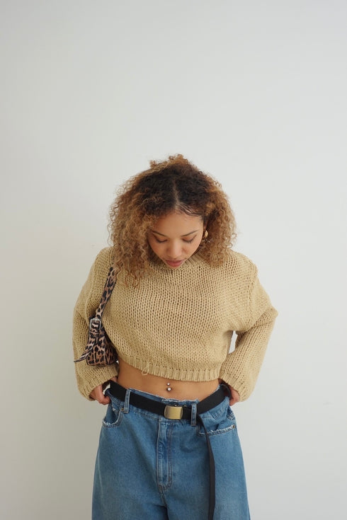 カラーショートニット