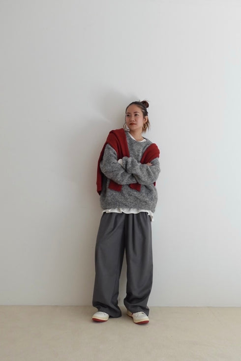 フロントポケットニットカーデ