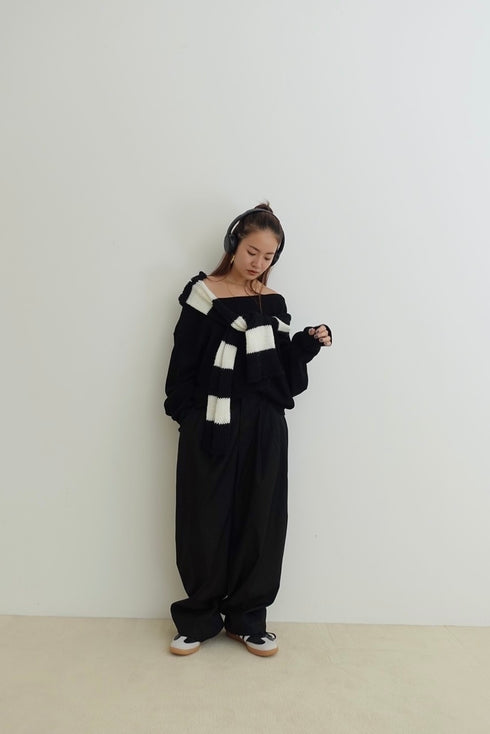 カラータックパンツ