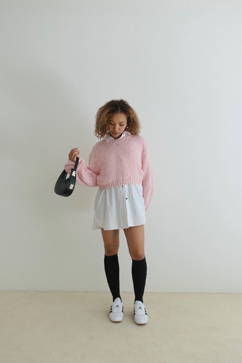 カラーショートニット