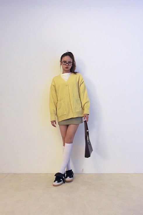 フロントポケットニットカーデ