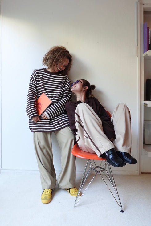 ルーズボーダーニット