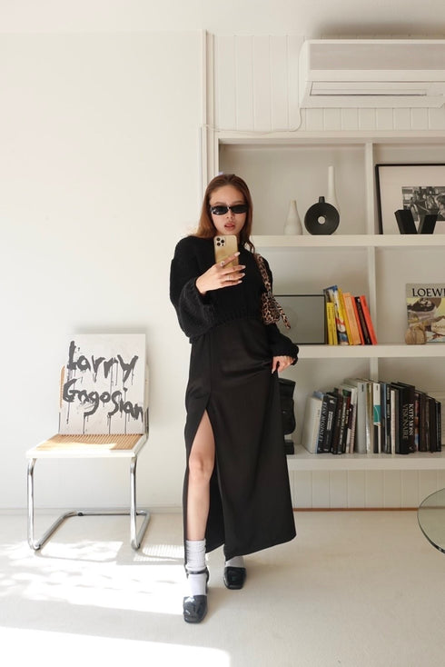 カラーショートニット