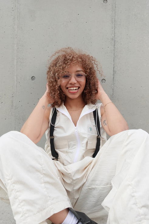 ダブルジップノースリパーカー