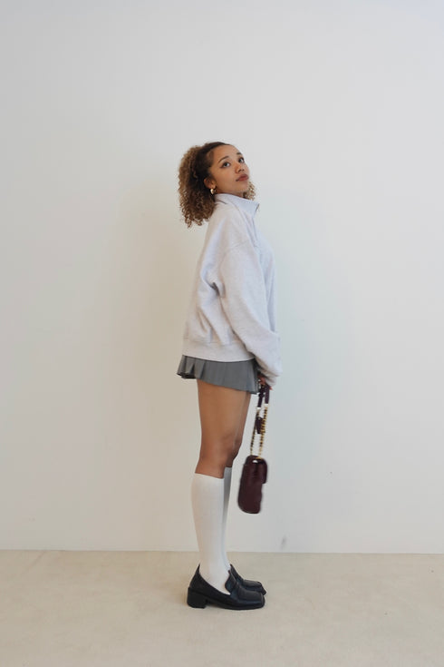 ハーフジップスウェット