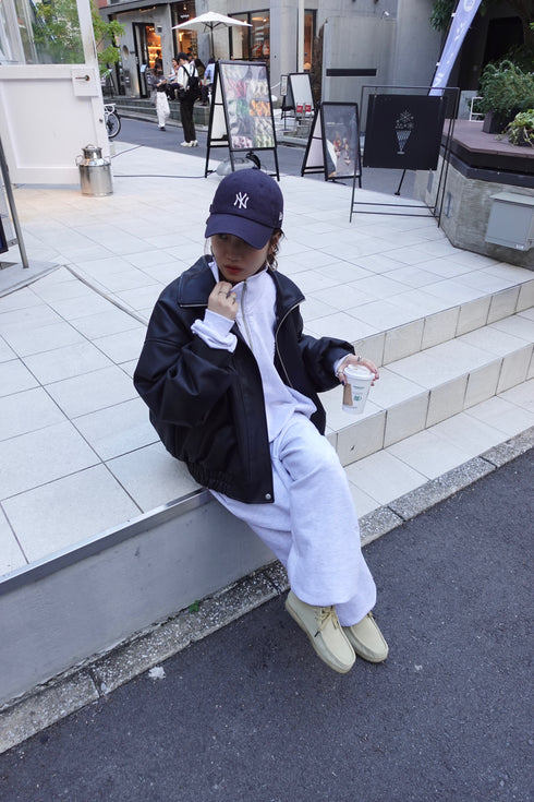 ハーフジップスウェット