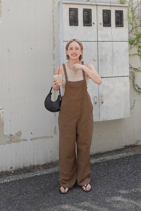 チェックルーズロンパース