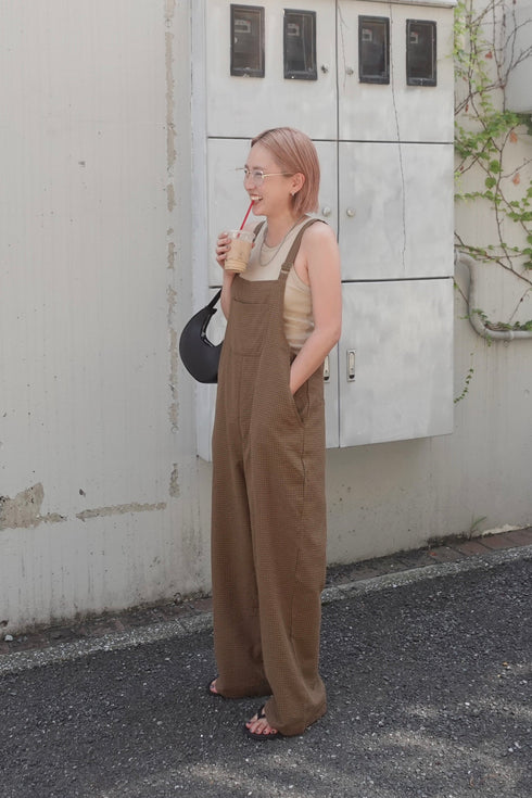 チェックルーズロンパース