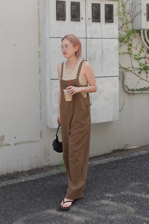 チェックルーズロンパース