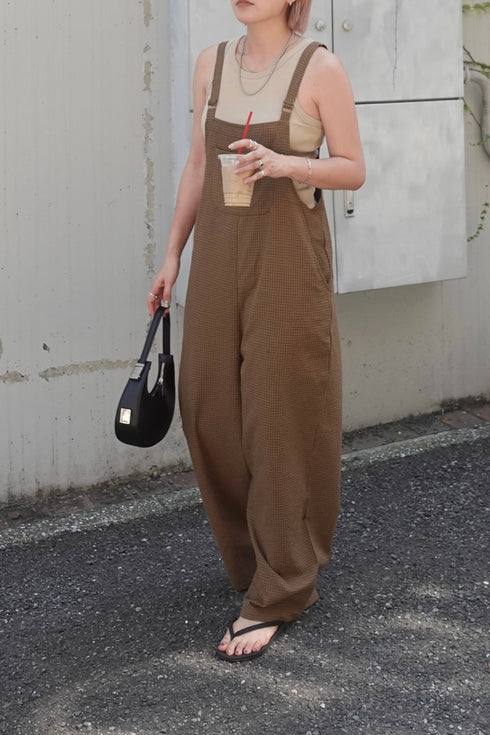 チェックルーズロンパース