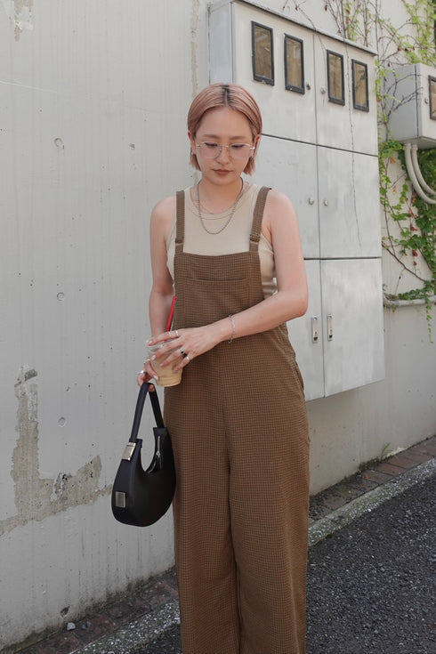 チェックルーズロンパース