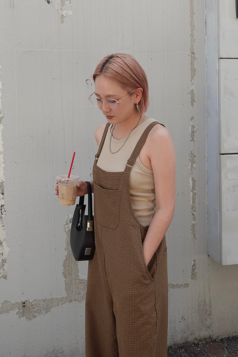 チェックルーズロンパース