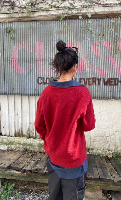 フロントポケットニットカーデ