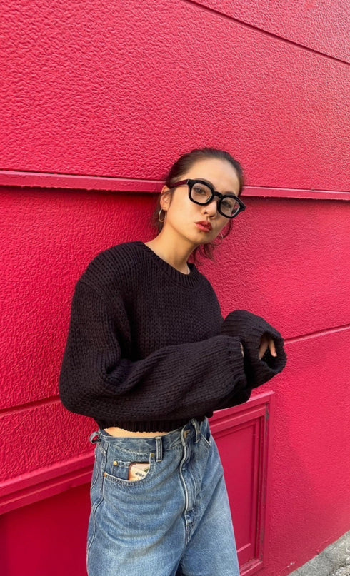 カラーショートニット