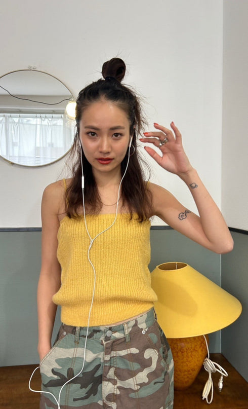 カラーニットキャミ