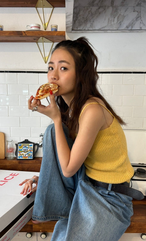 カラーニットキャミ